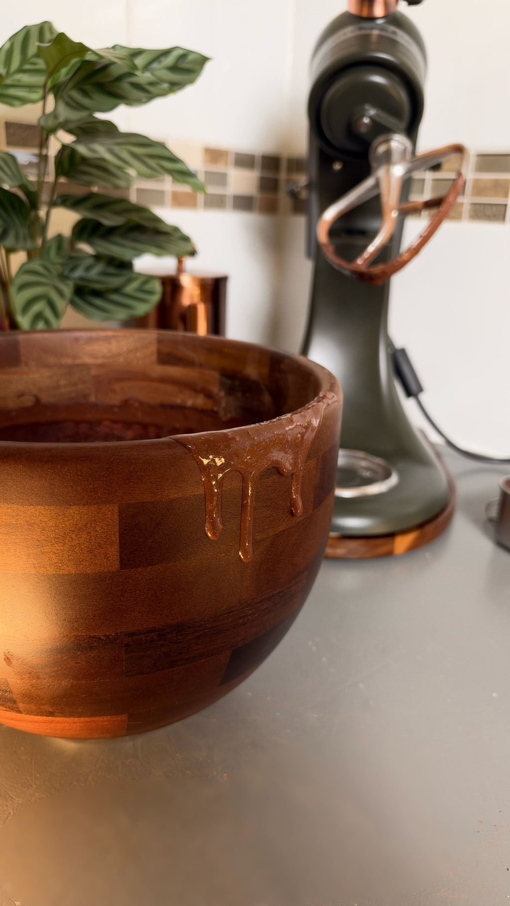 Acacia Wood Mixing Bowl - Compatible with KitchenAid® Tilt-Head Mixers