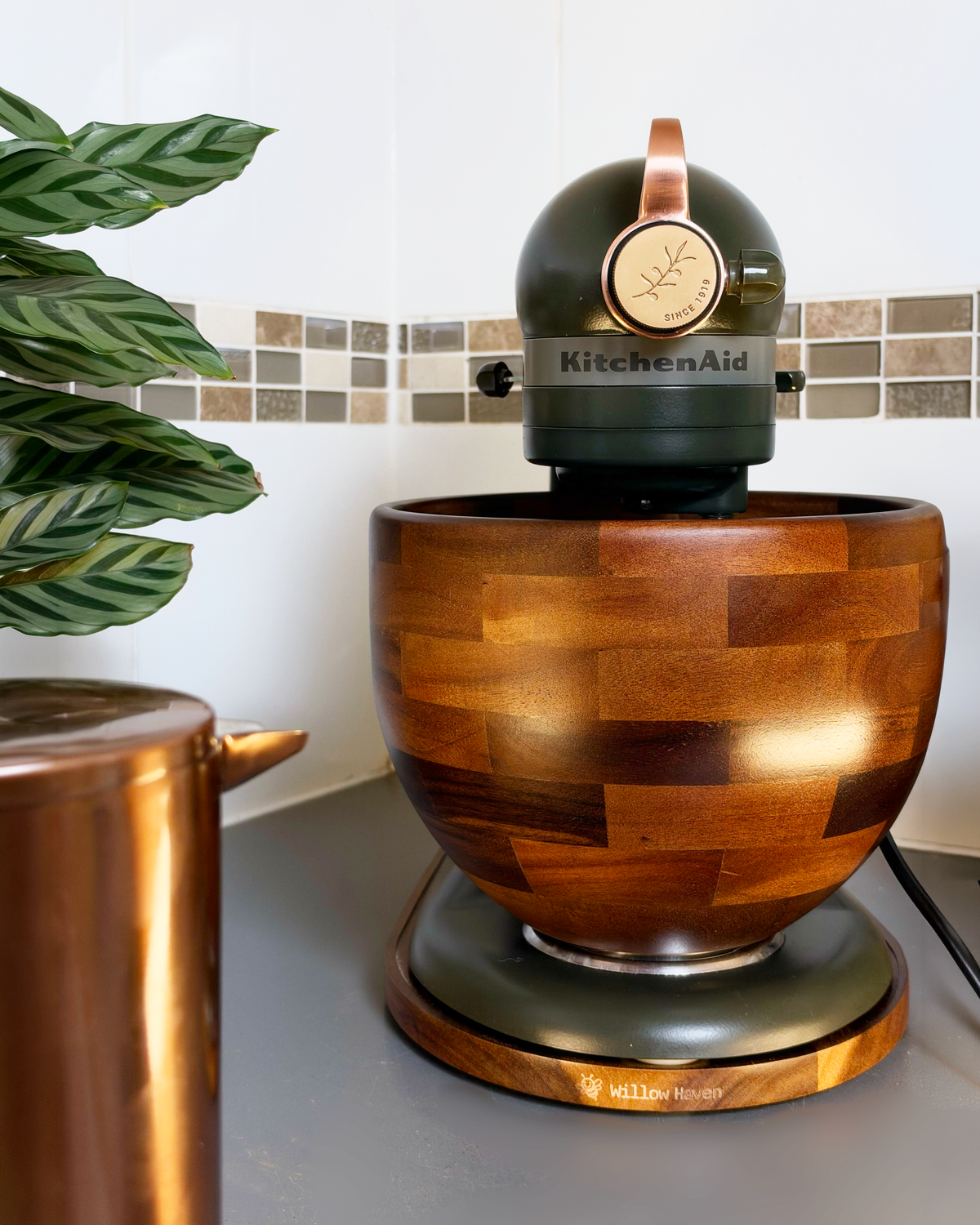 Acacia Wood Mixing Bowl - Compatible with KitchenAid® Tilt-Head Mixers